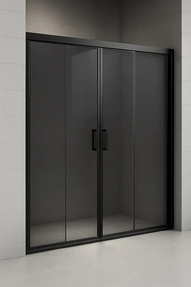 Ön Cephe Elegant Seri Füme Temperli Cam Siyah Profil Duşakabin 190 cm